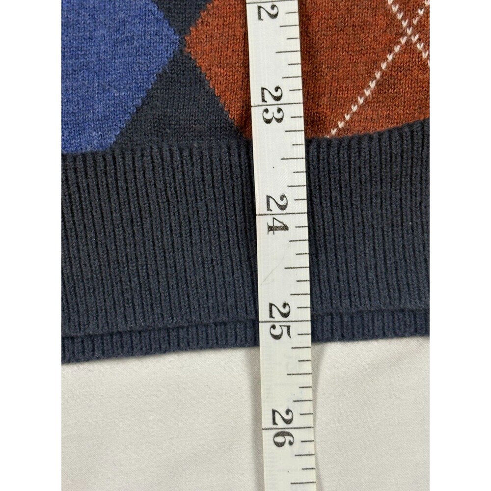 Banana Republic Men's M Argyle Sweater Vest Navy Green Blue Preppy Fall 2009 - Picture 15 of 16